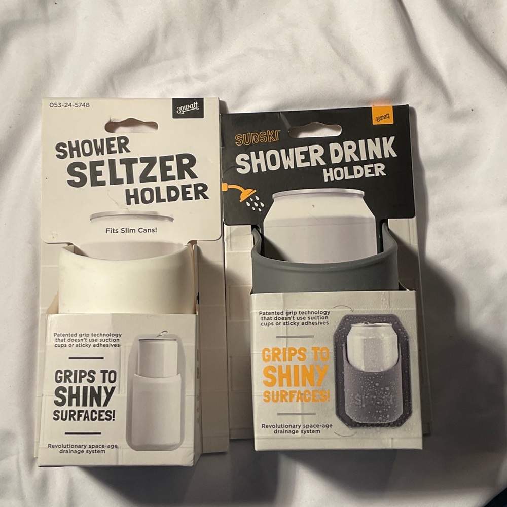 Set of 2 Shower Drink Holders Regular and Slim
